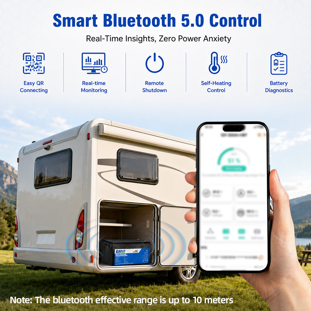 Batteria LiFePO4 12V 300Ah EASUN per Camper, Caravan, Barca e Fotovoltaico Off-Grid
