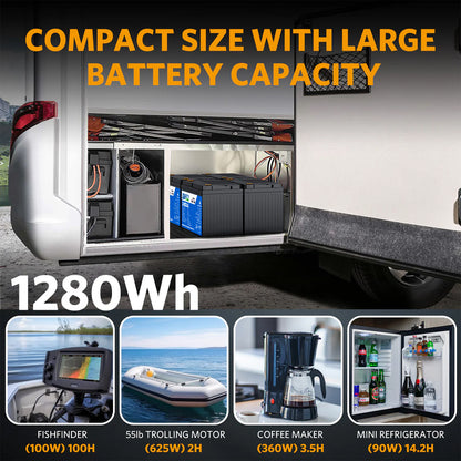 【0% IVA】EASUN POWER Batteria Solare al Litio Ferro Fosfato Lifepo4 12V 100Ah 12.8V