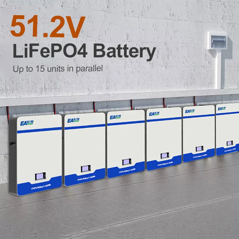 Batteria Accumulo Solare LiFePO4 5kWh 51.2V 100Ah da Parete | Easun