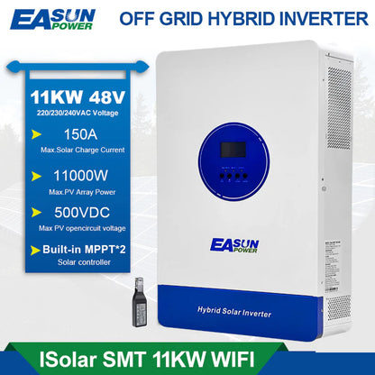 Inverter Solare Ibrido 11kW 48V MPPT 150A WiFi Parallelo Off-Grid | Easun