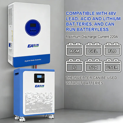 Inverter Solare Ibrido 11kW 48V MPPT 150A WiFi Parallelo Off-Grid | Easun