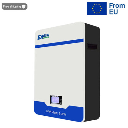 【0% VAT】EASUN Batteria Lifepo4 5kWh 10kWh 51,2V 100AH 200AH per Accumulo di Energia Solare