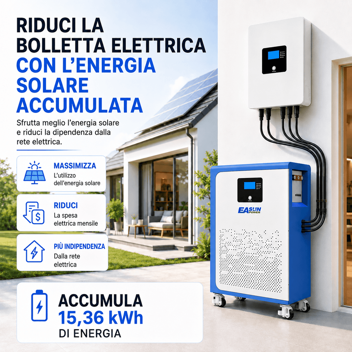Batteria Fotovoltaico 15kWh 48V EASUN | Powerwall Modulare